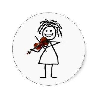 violin kid sticker